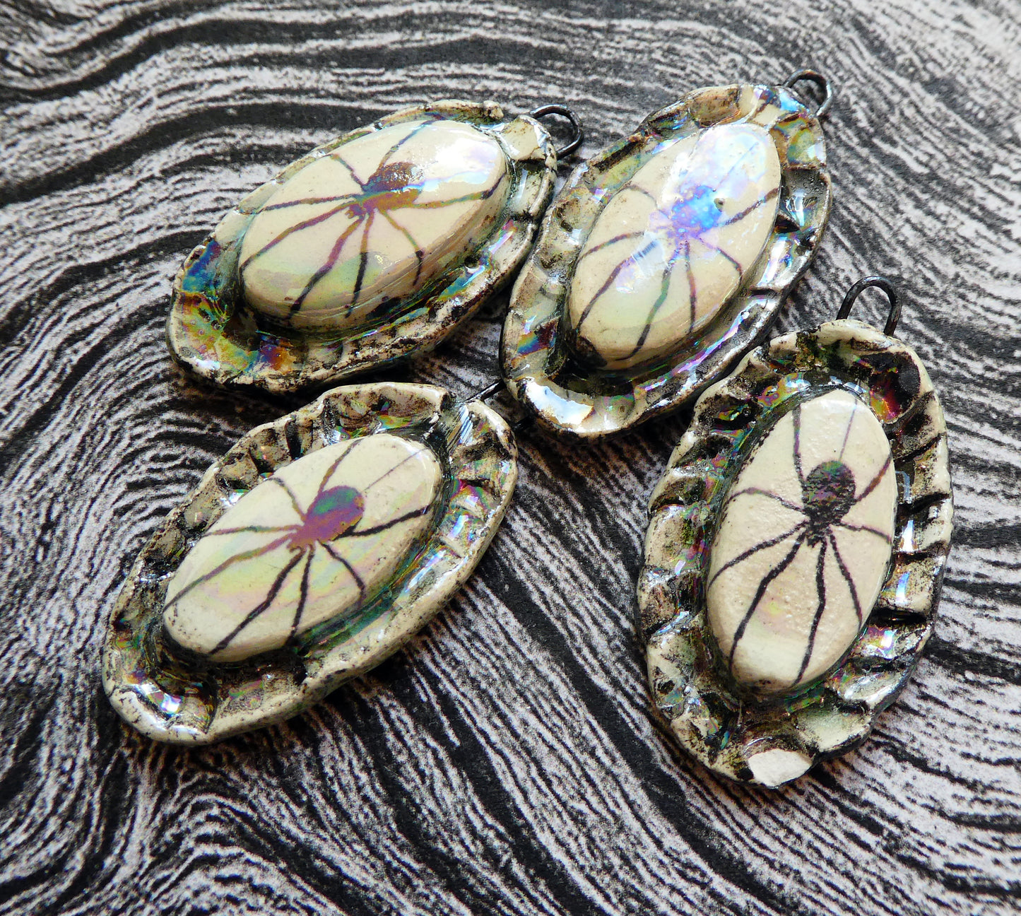 Ceramic Spooky Spider Charms #1