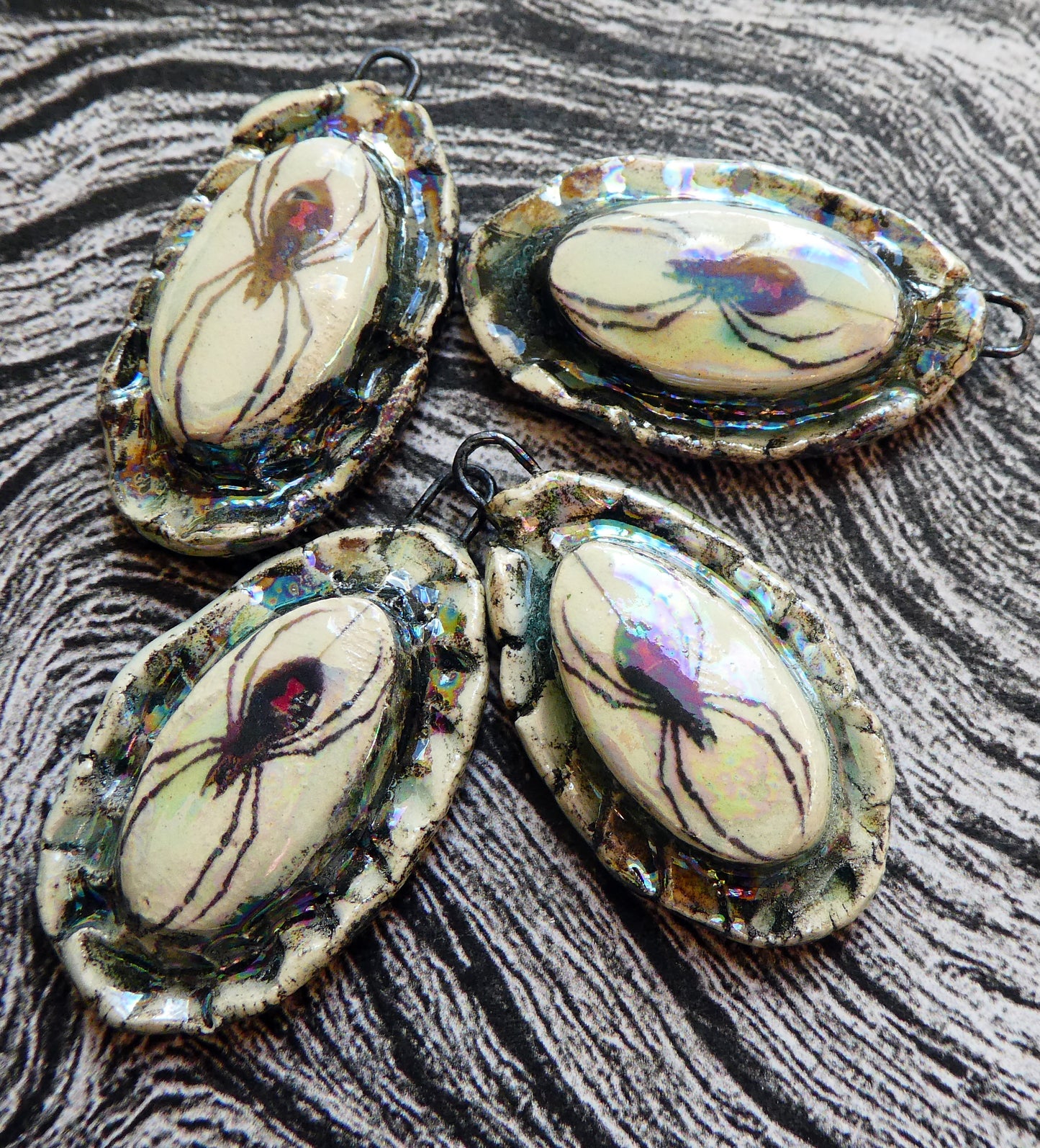 Ceramic Spooky Spider Charms #2