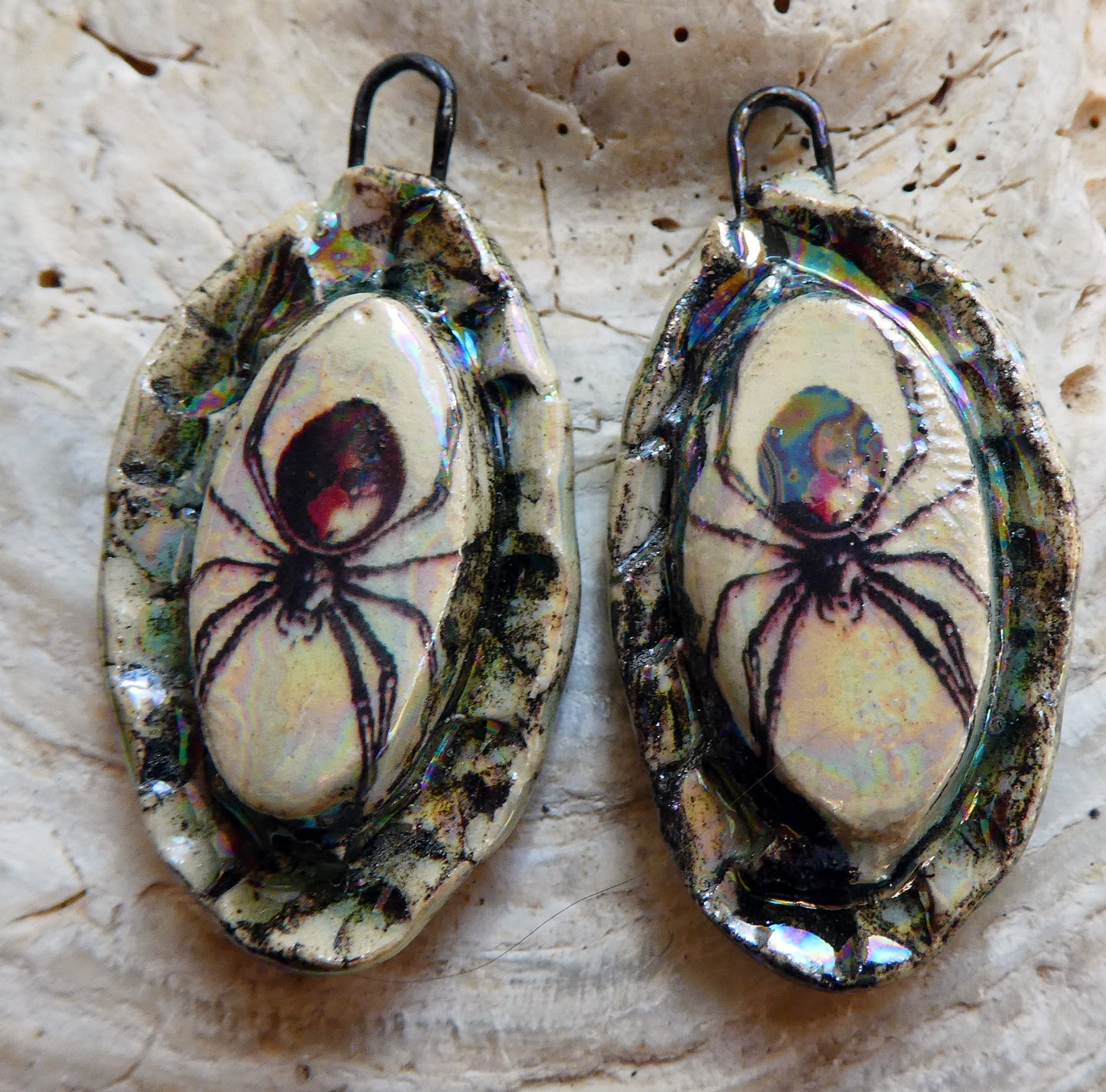 Ceramic Spooky Spider Charms #3