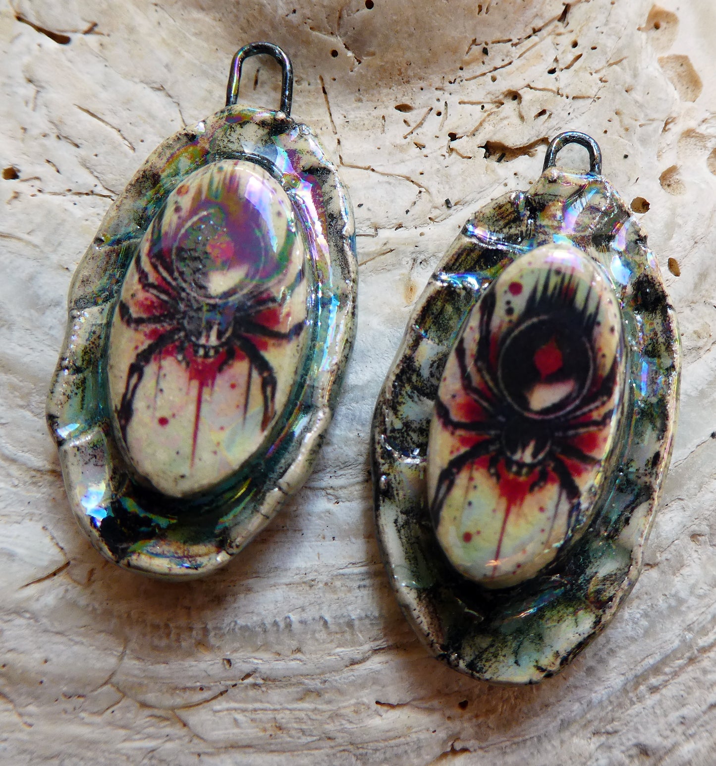 Ceramic Spooky Spider Charms #4