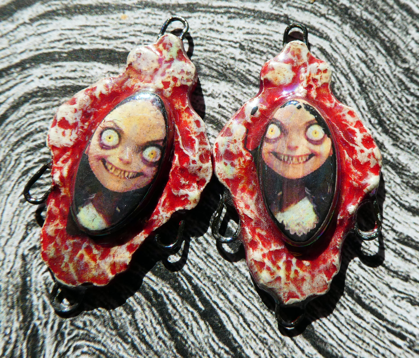 Ceramic Filligree Spooky Girl Connectors #5