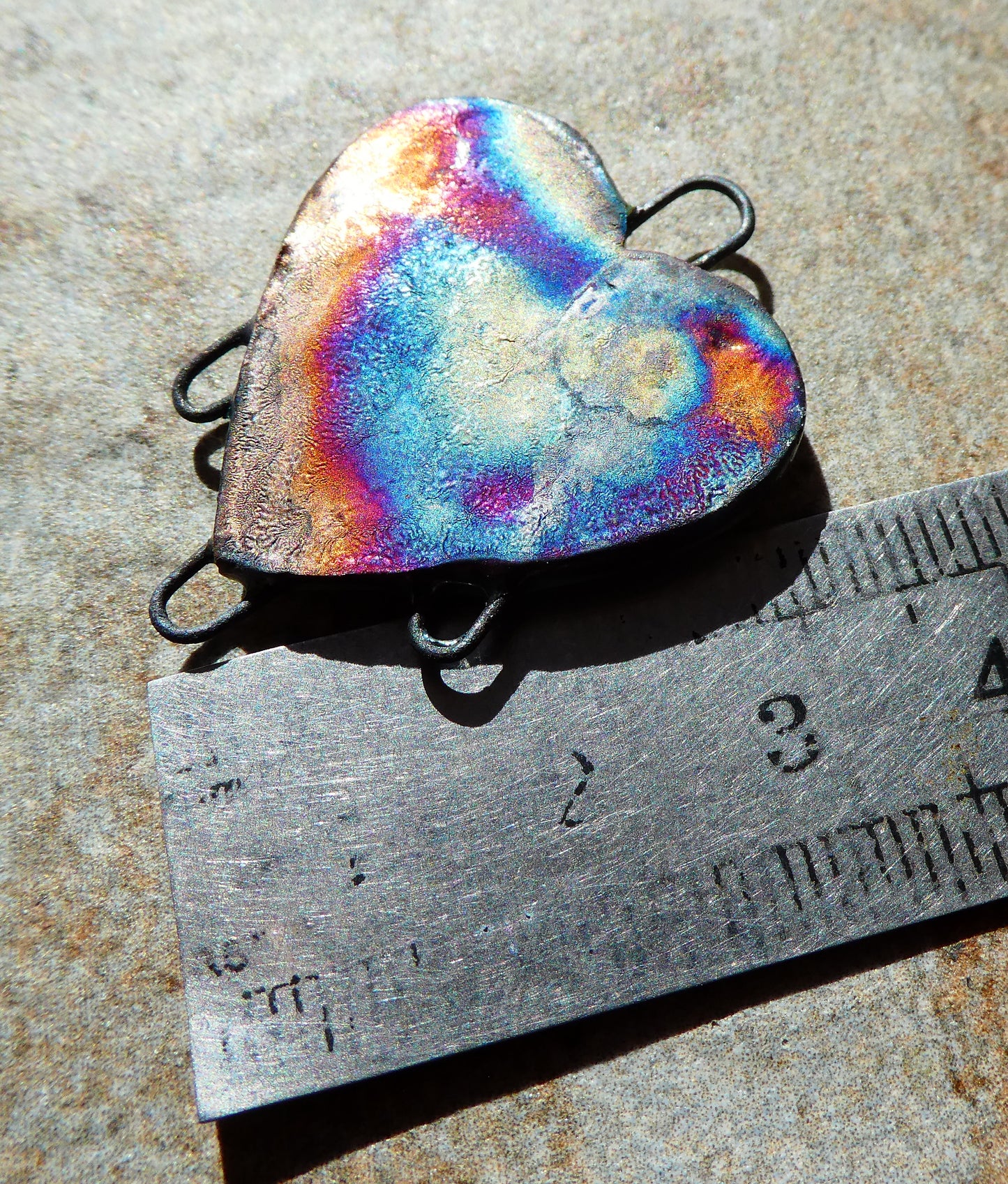 Ceramic Skull and Cobweb Heart Connector