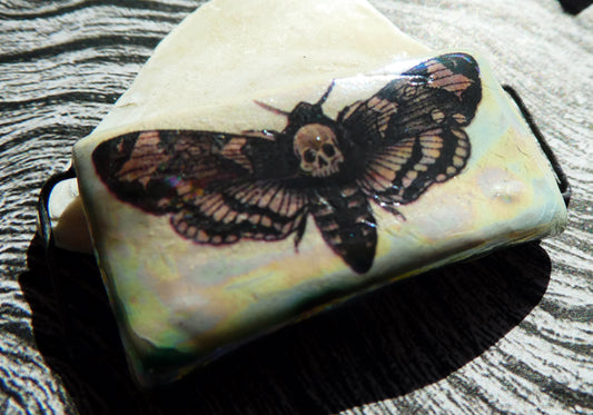 Ceramic Deathshead Moth Decal Bracelet Focal#2