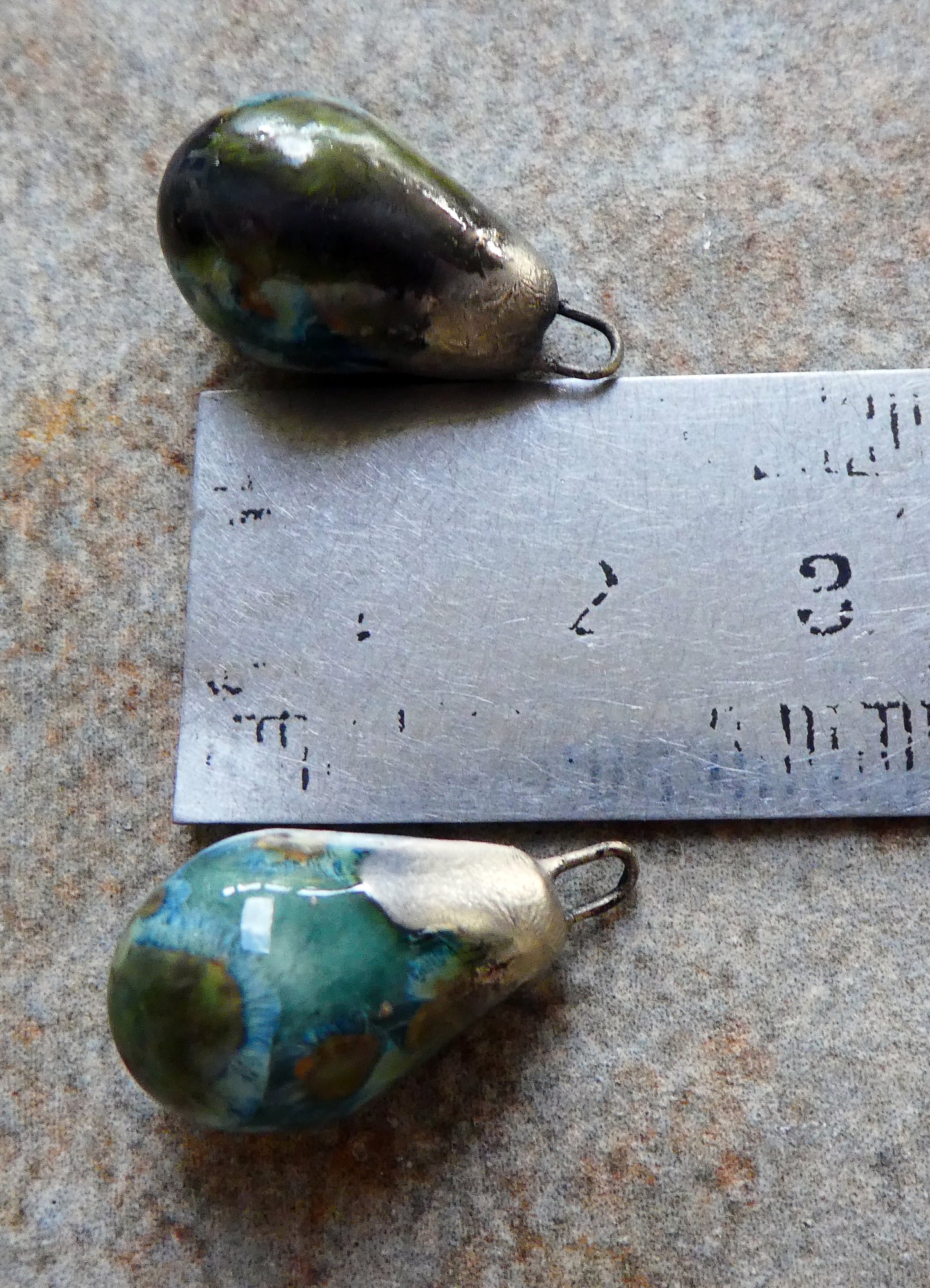 Ceramic Drops Earring Charms - Mystic Jade