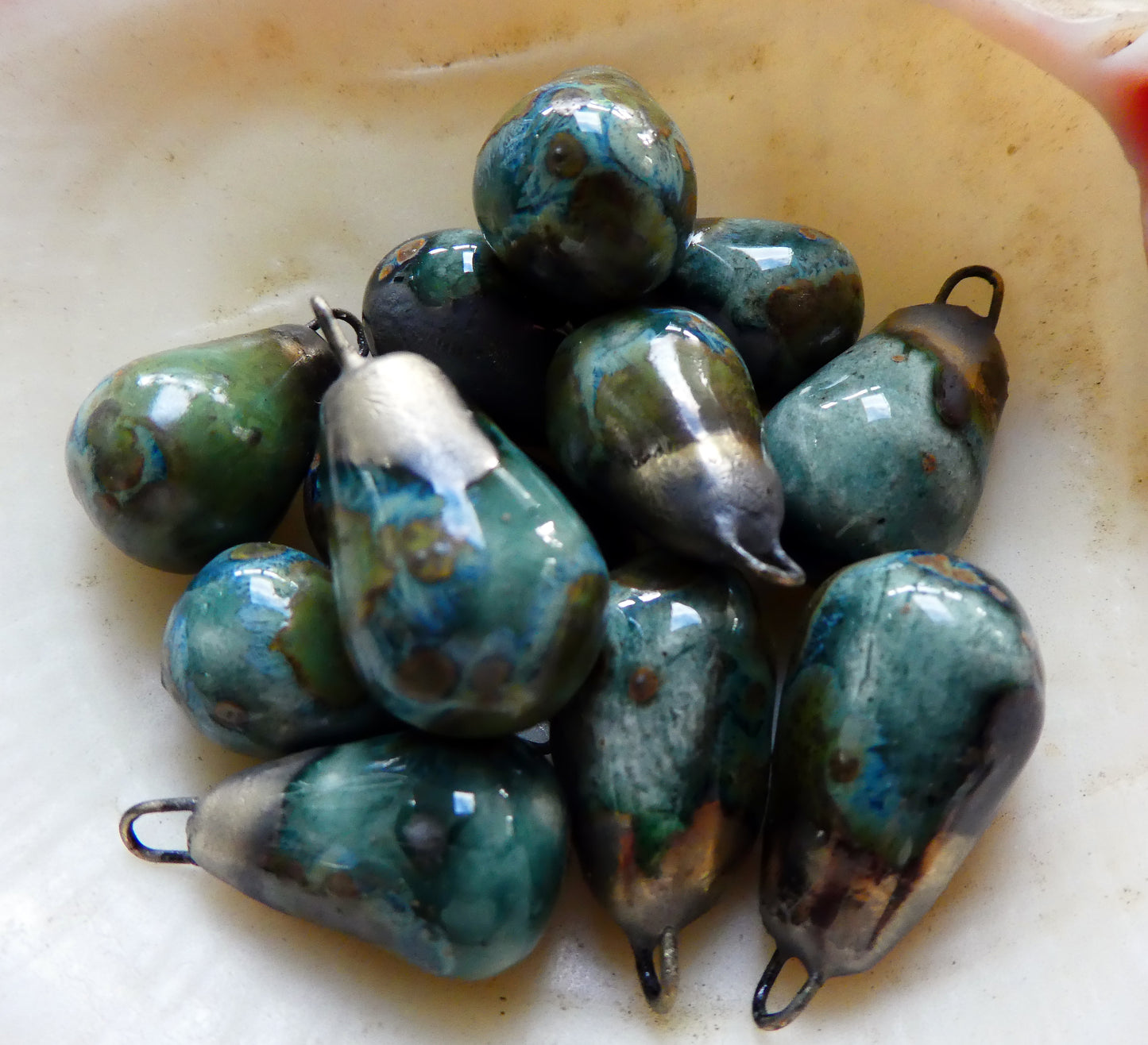 Ceramic Drops Earring Charms - Mystic Jade