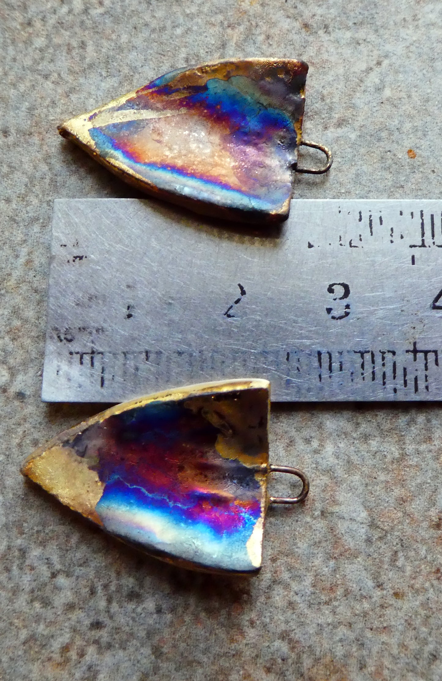 Ceramic Fox Decal Shield Charms #2