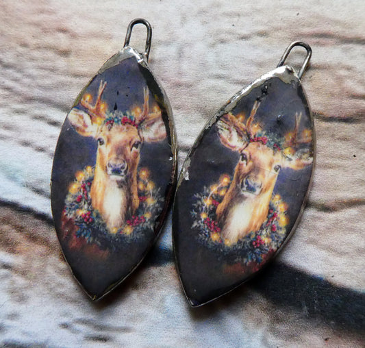 Ceramic Reindeer Decal Charms #1