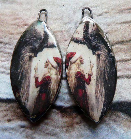 Ceramic Wintery Decal Charms #2