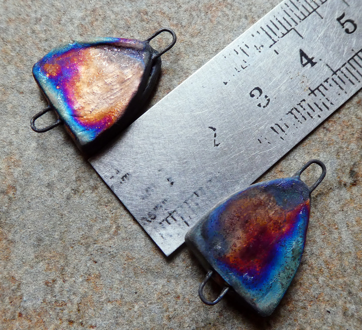 Ceramic Candle Arch Earring Connectors - Papaya