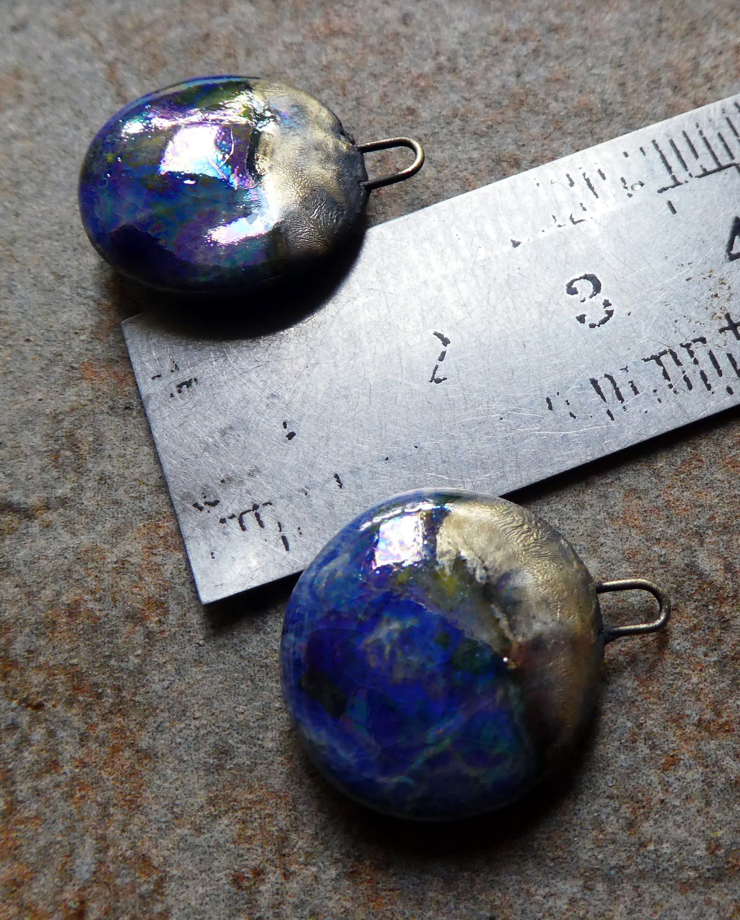 Ceramic Lustrous Disc Drops - Starry Night