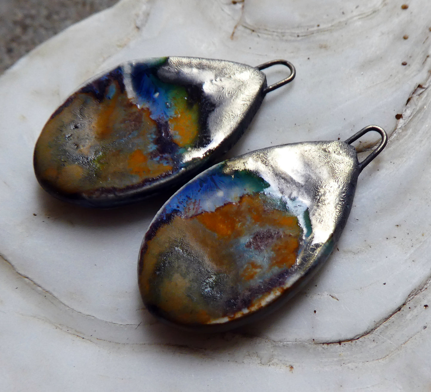 Ceramic Flat Teardrop Drops - Outer Space