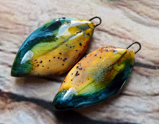 Ceramic Super Slim Autumn Leaf Charms #19