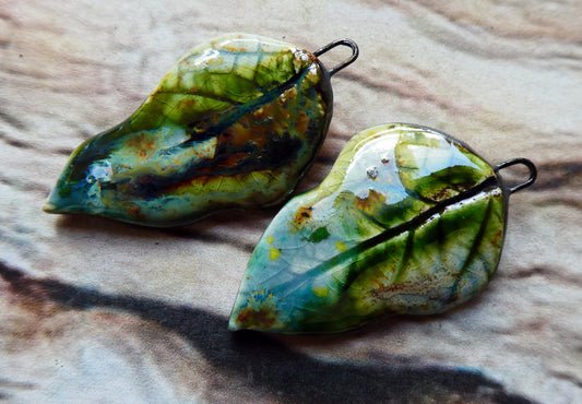 Ceramic Super Slim Autumn Leaf Charms #20