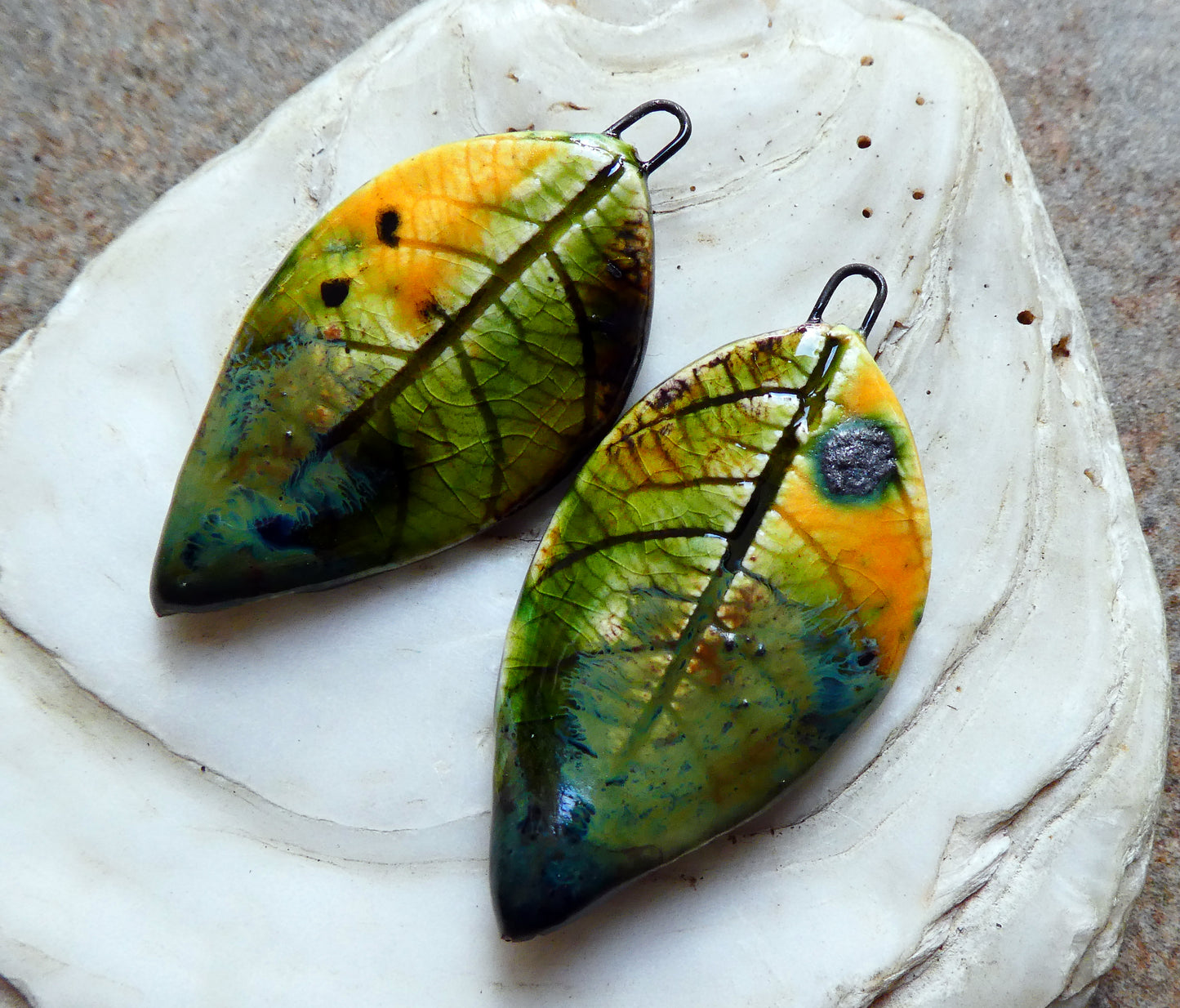 Ceramic Super Slim Autumn Leaf Charms #21