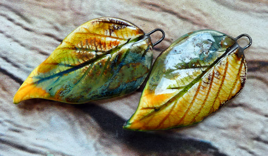 Ceramic Super Slim Autumn Leaf Charms #32