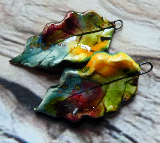 Ceramic Super Slim Autumn Leaf Charms #36