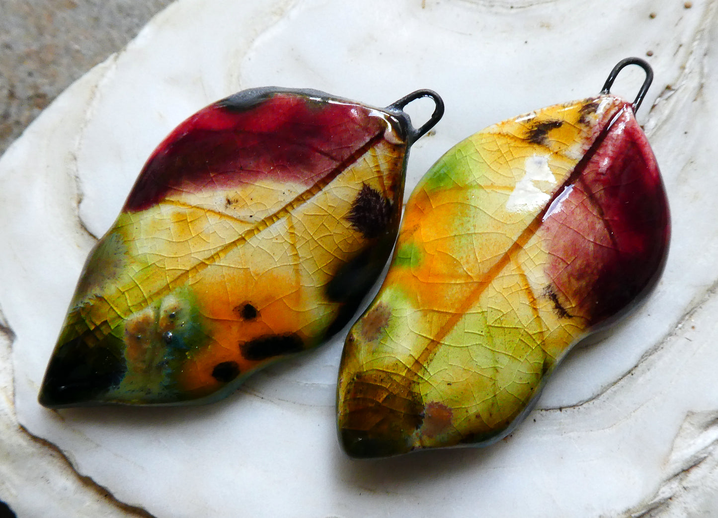 Ceramic Super Slim Autumn Leaf Charms #37