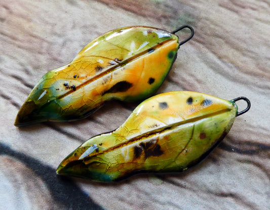 Ceramic Super Slim Autumn Leaf Charms #39