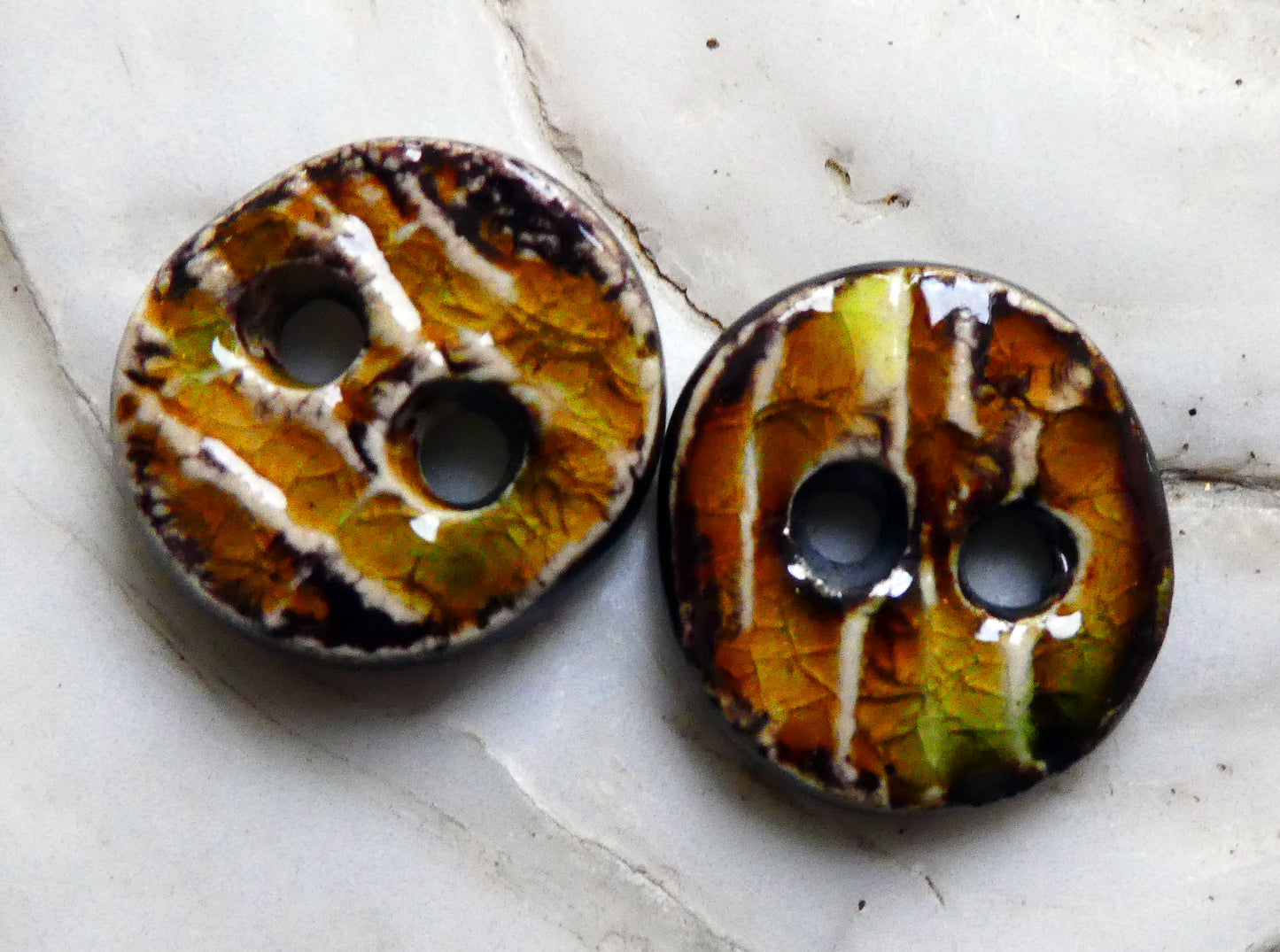 Ceramic Bark Textured Buttons- Dune #1