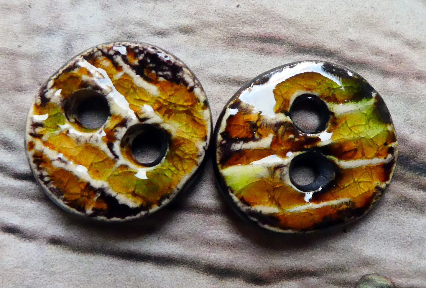 Ceramic Bark Textured Buttons- Dune #1