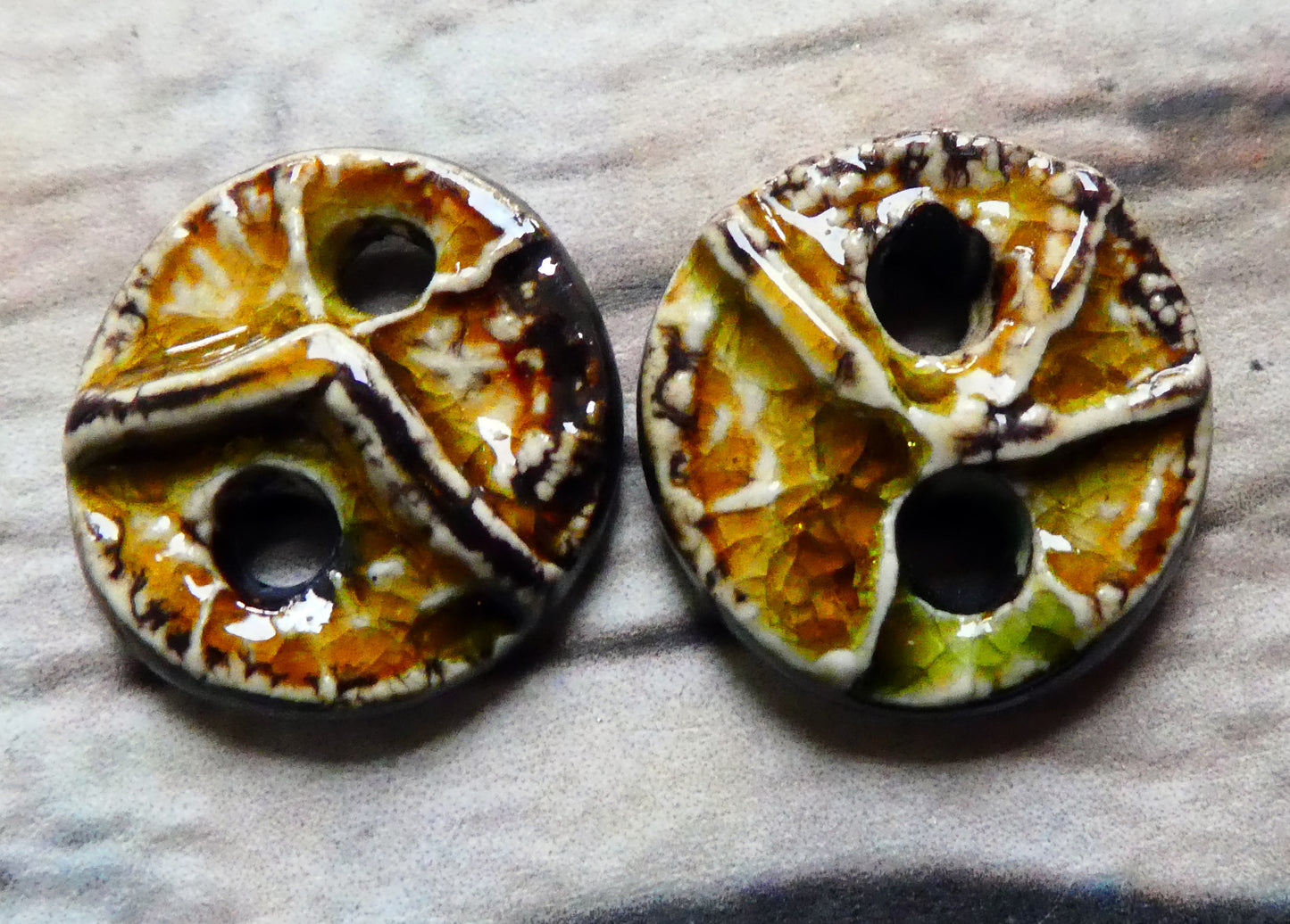 Ceramic Bark Textured Buttons-Dune #2