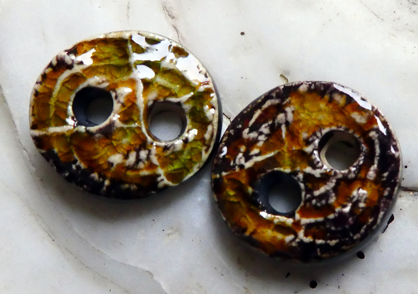 Ceramic Bark Textured Buttons-Dune #3