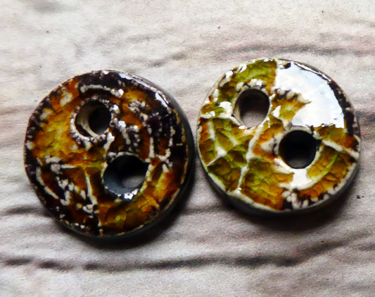 Ceramic Bark Textured Buttons-Dune #3