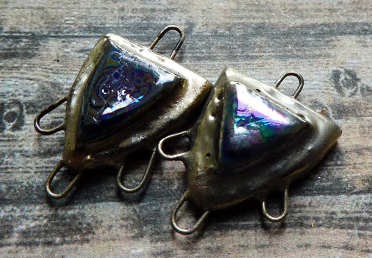 Ceramic Moulded Shield Connectors - Mirror Blue