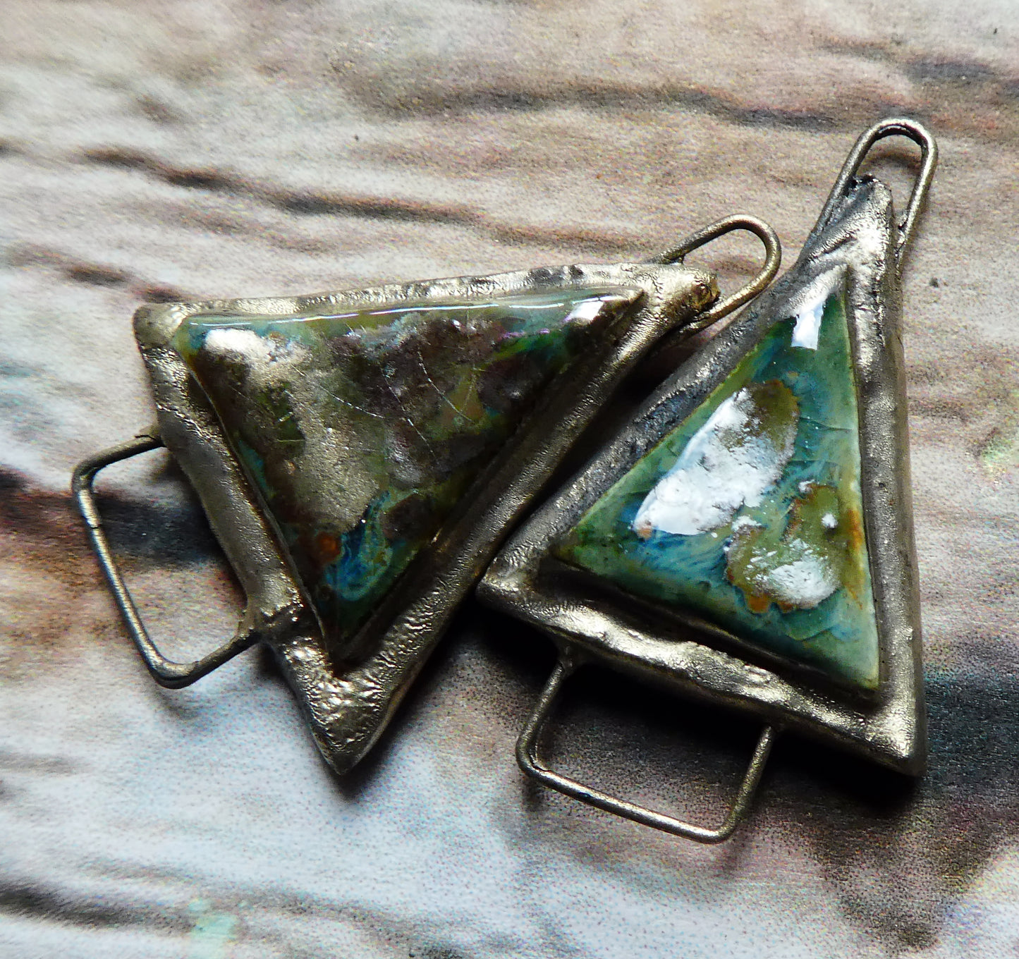 Ceramic  Moulded Christmas Tree Connectors - Mystic Jade