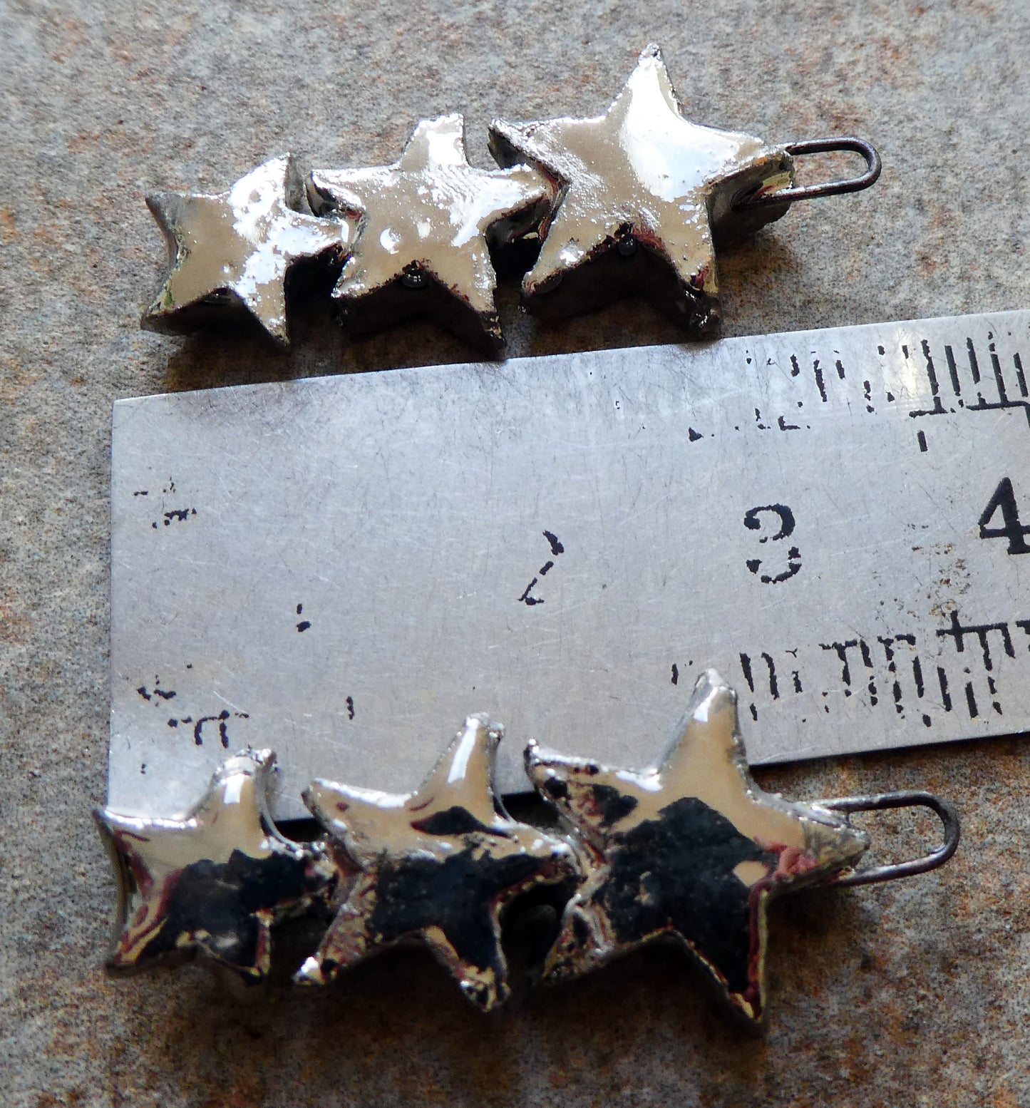 Ceramic Star Stack Earring Charms - Platinum