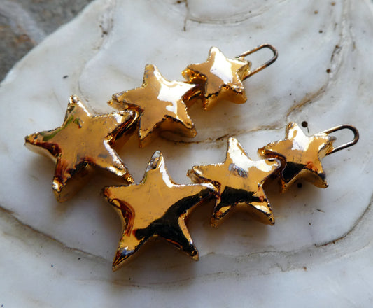 Ceramic Star Stack Earring Charms - Gold