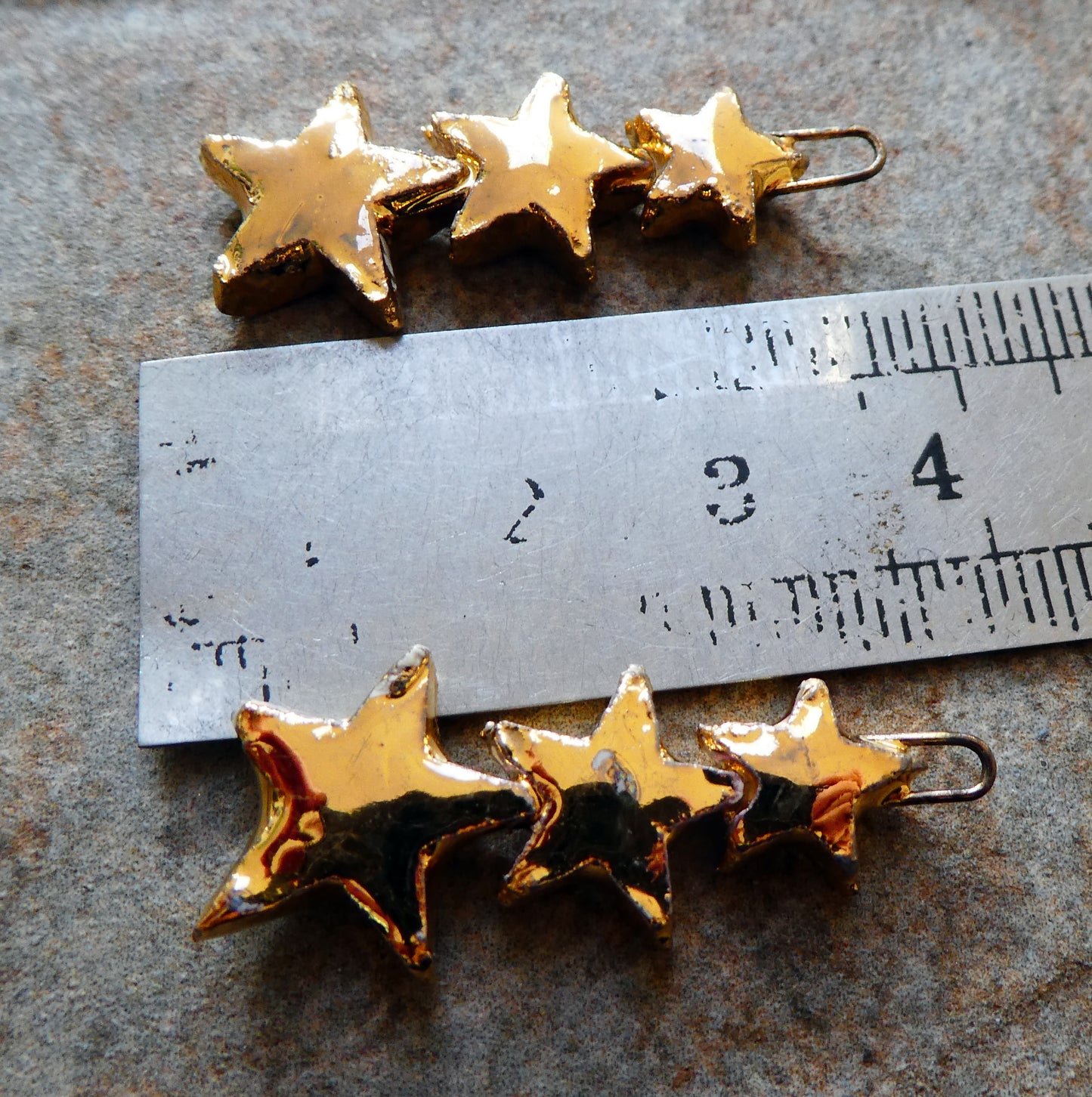 Ceramic Star Stack Earring Charms - Gold