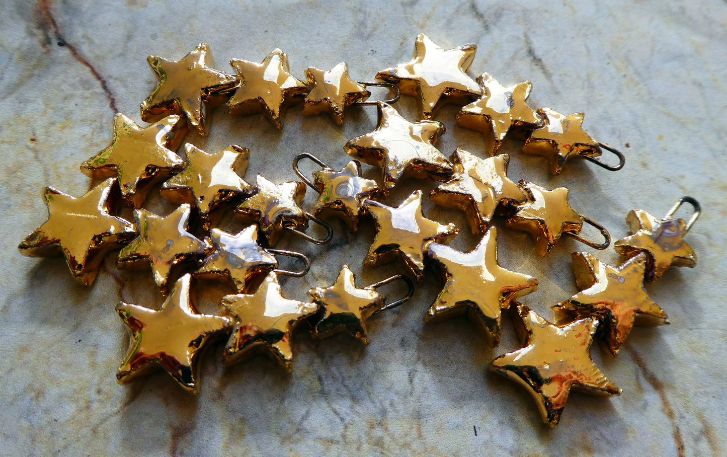 Ceramic Star Stack Earring Charms - Gold