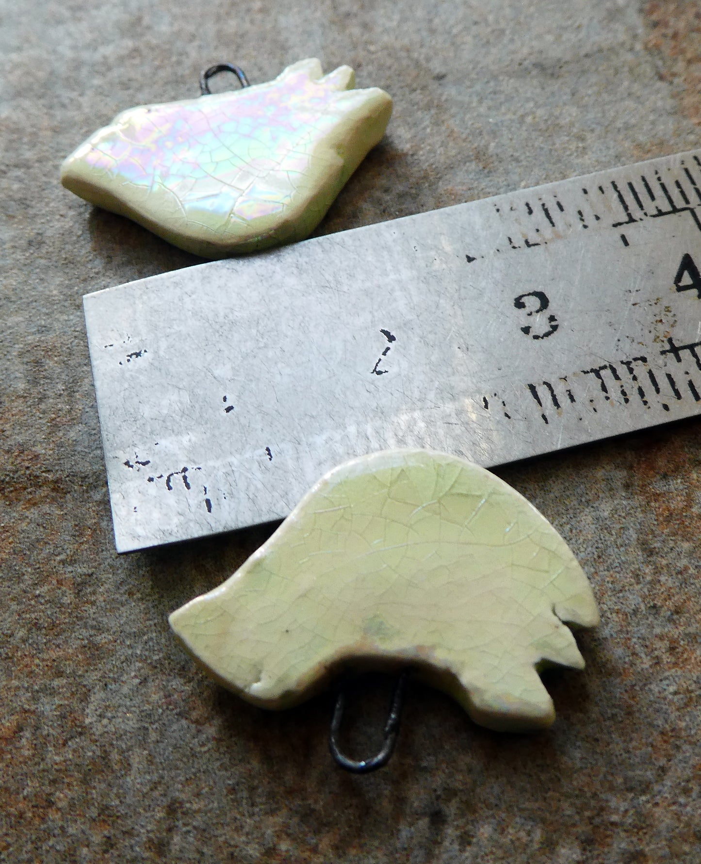 Porcelain Lustrous Dove Earring Charms