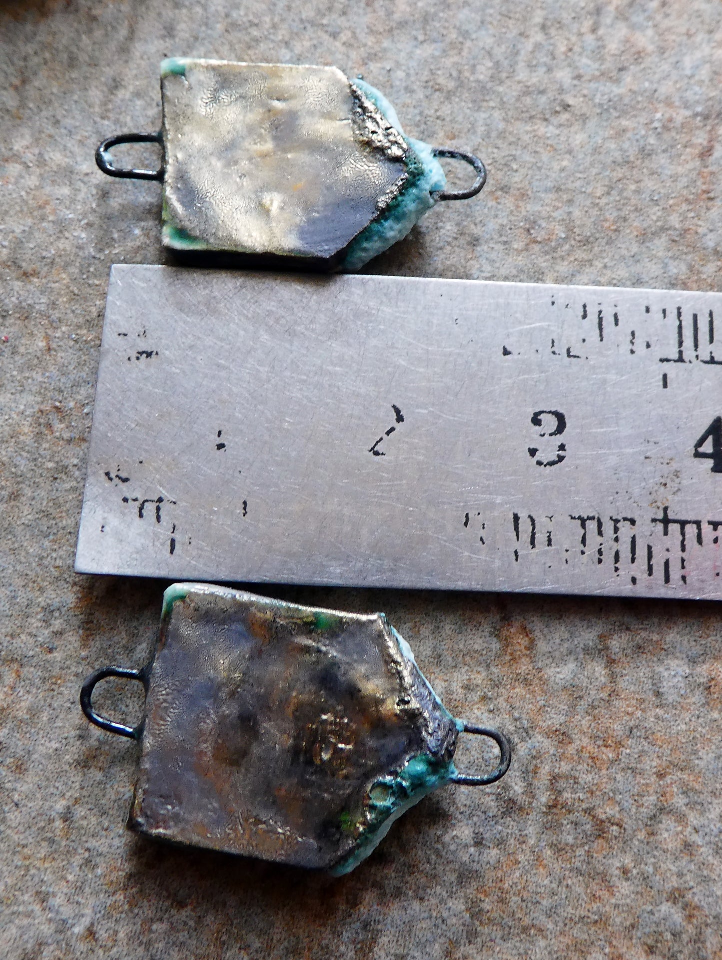 Ceramic Snow Topped House Connectors - Amber Ash