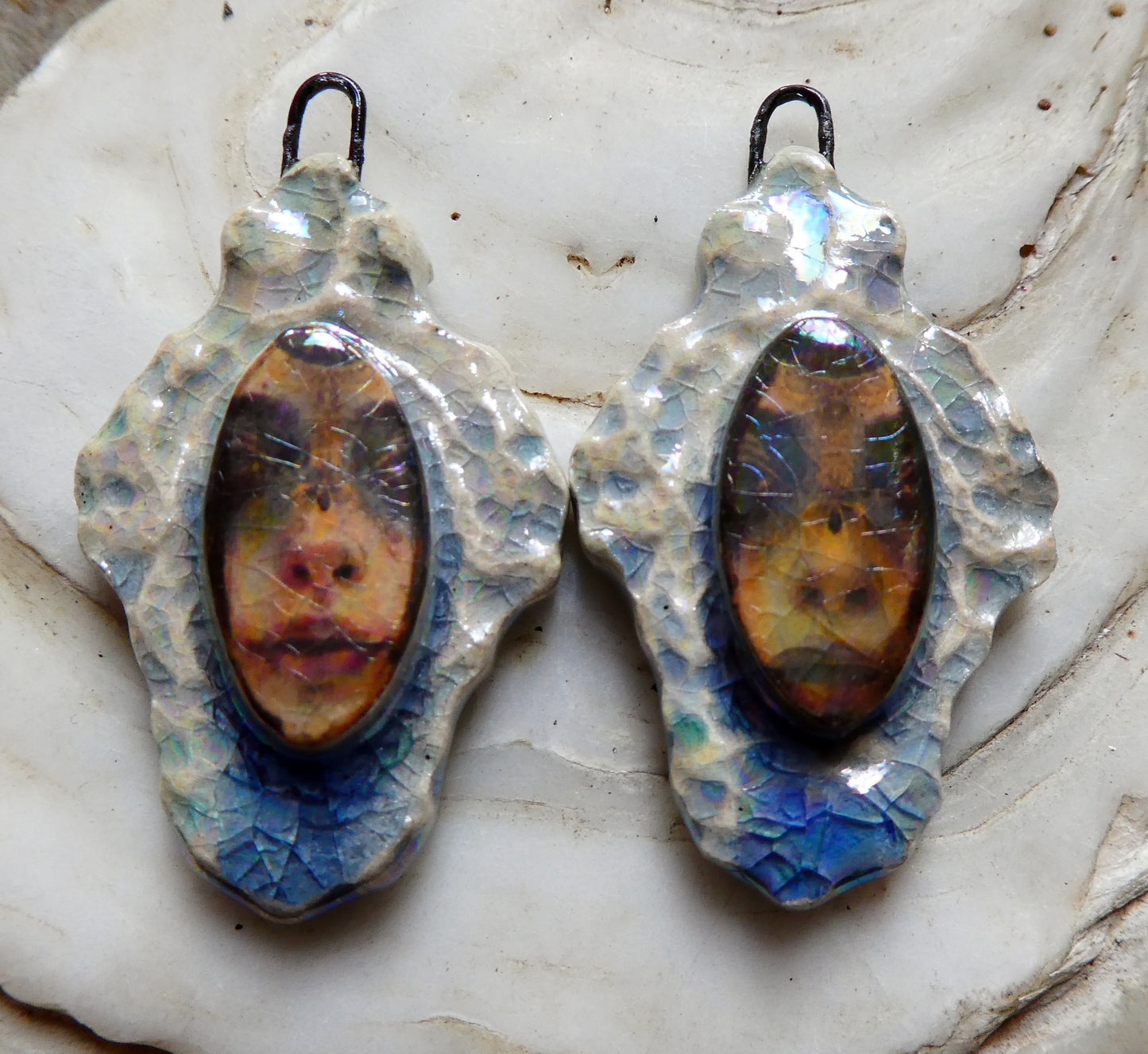 Ceramic Filligree Goddess Charms #1