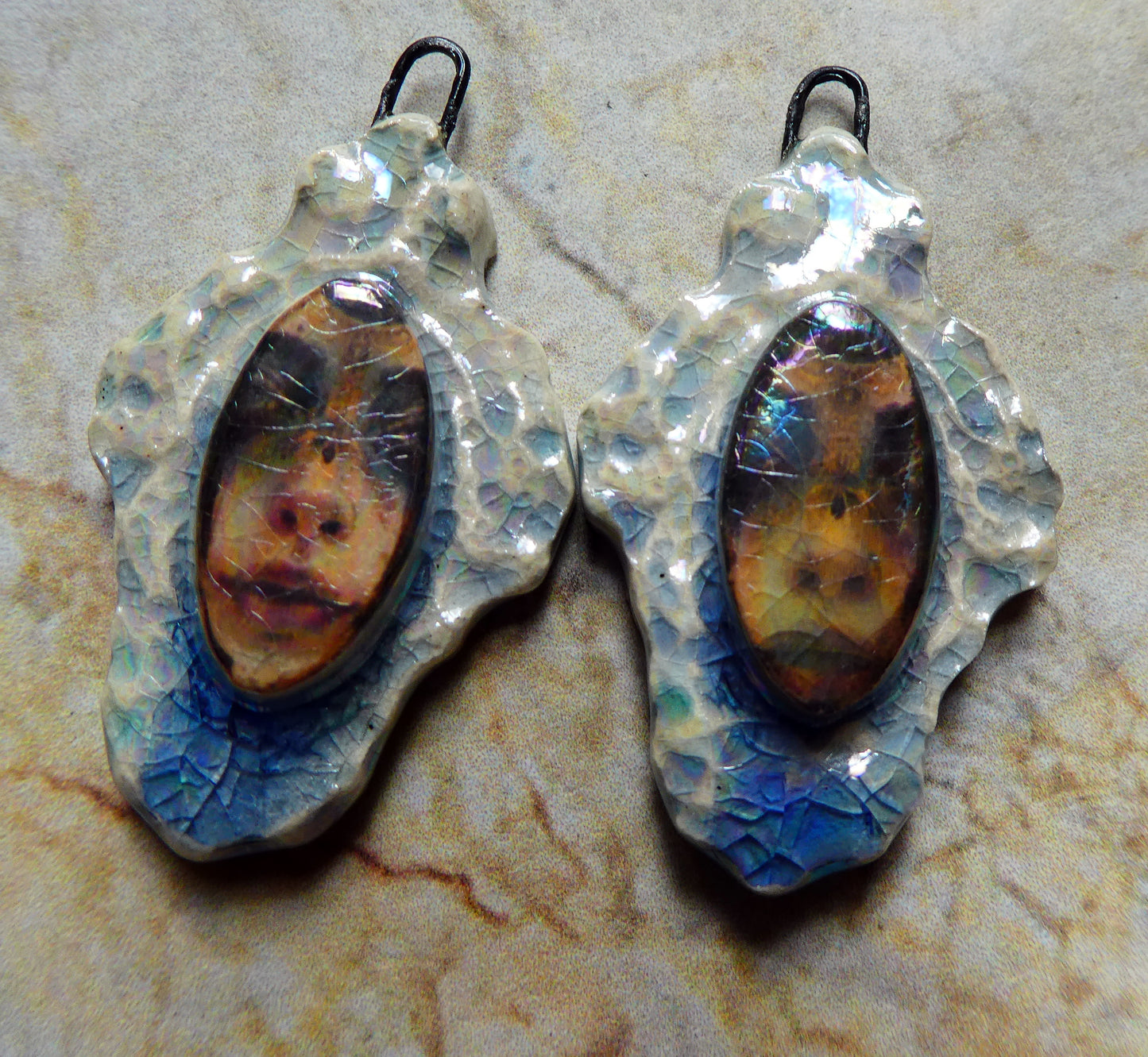 Ceramic Filligree Goddess Charms #1