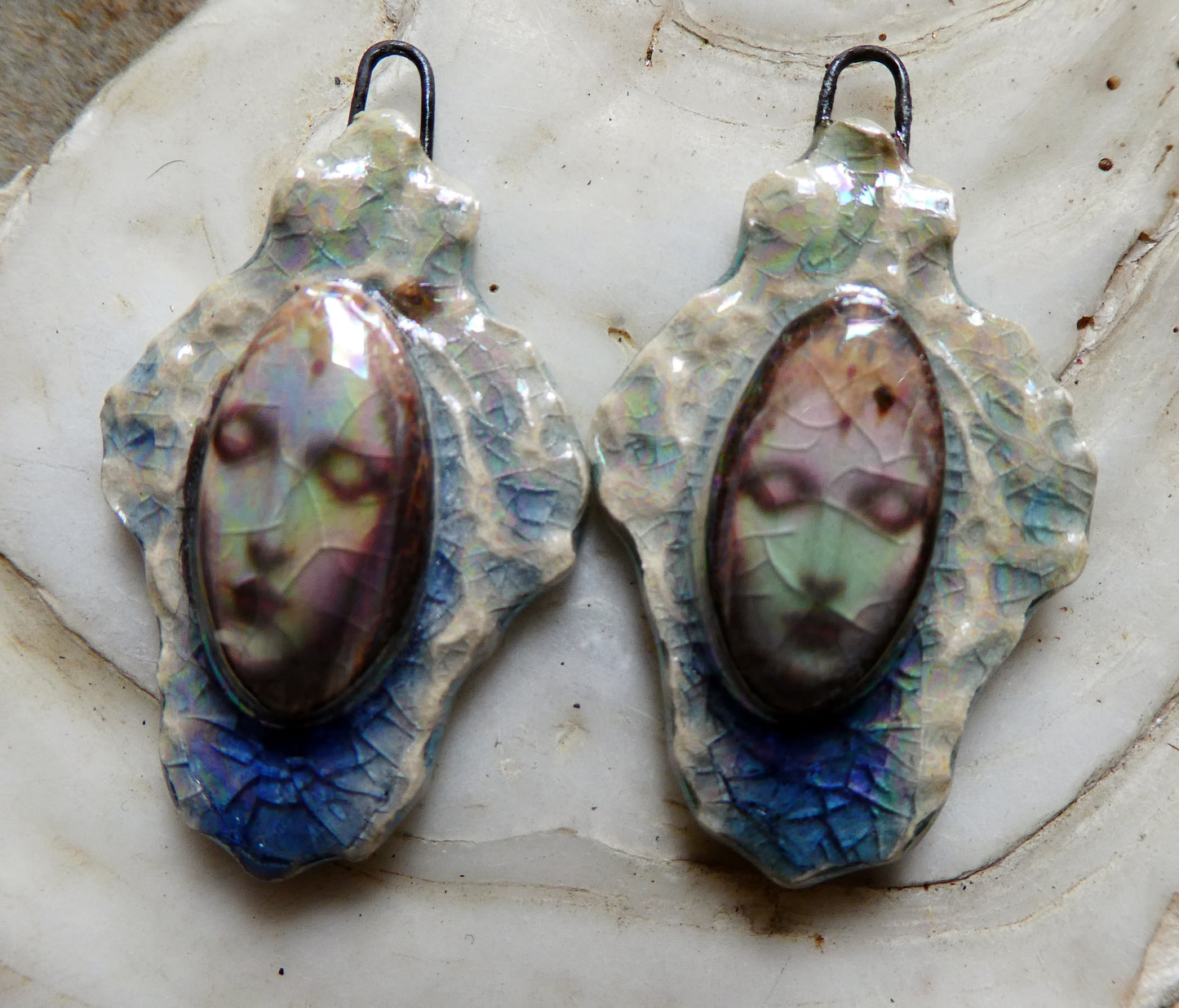 Ceramic Filligree Goddess Charms #2