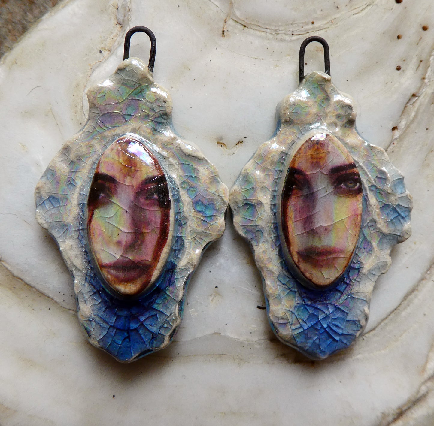 Ceramic Filligree Goddess Charms #3