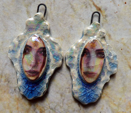 Ceramic Filligree Goddess Charms #3