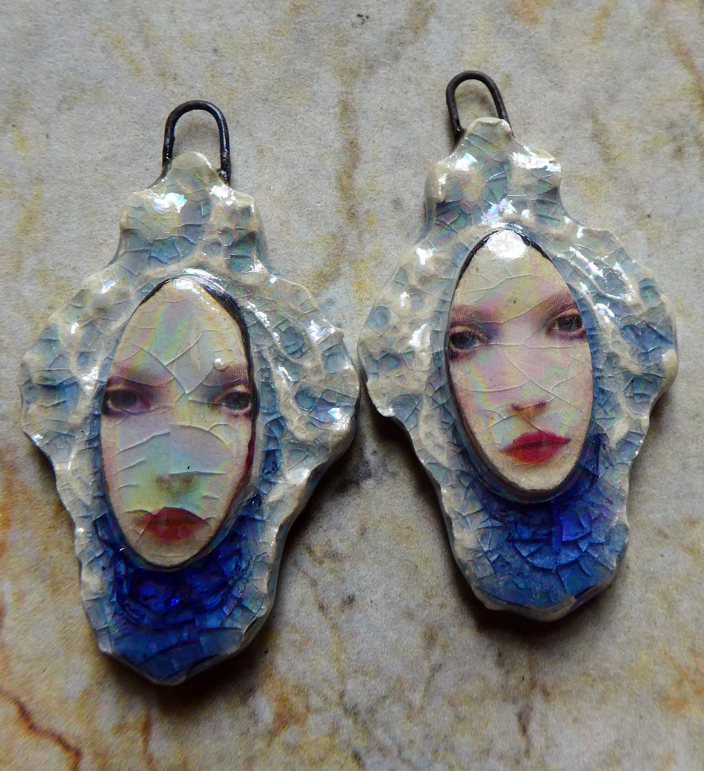Ceramic Filligree Goddess Charms #4