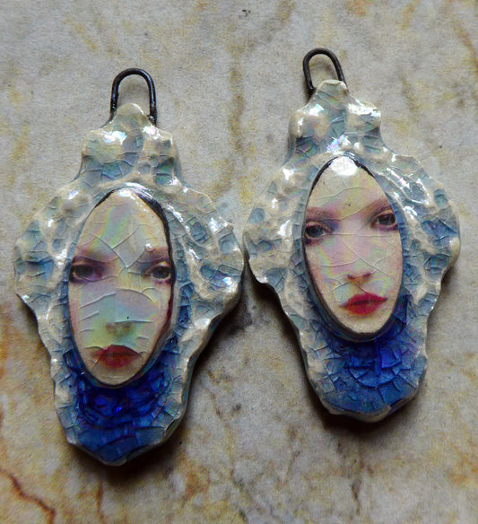 Ceramic Filligree Goddess Charms #4
