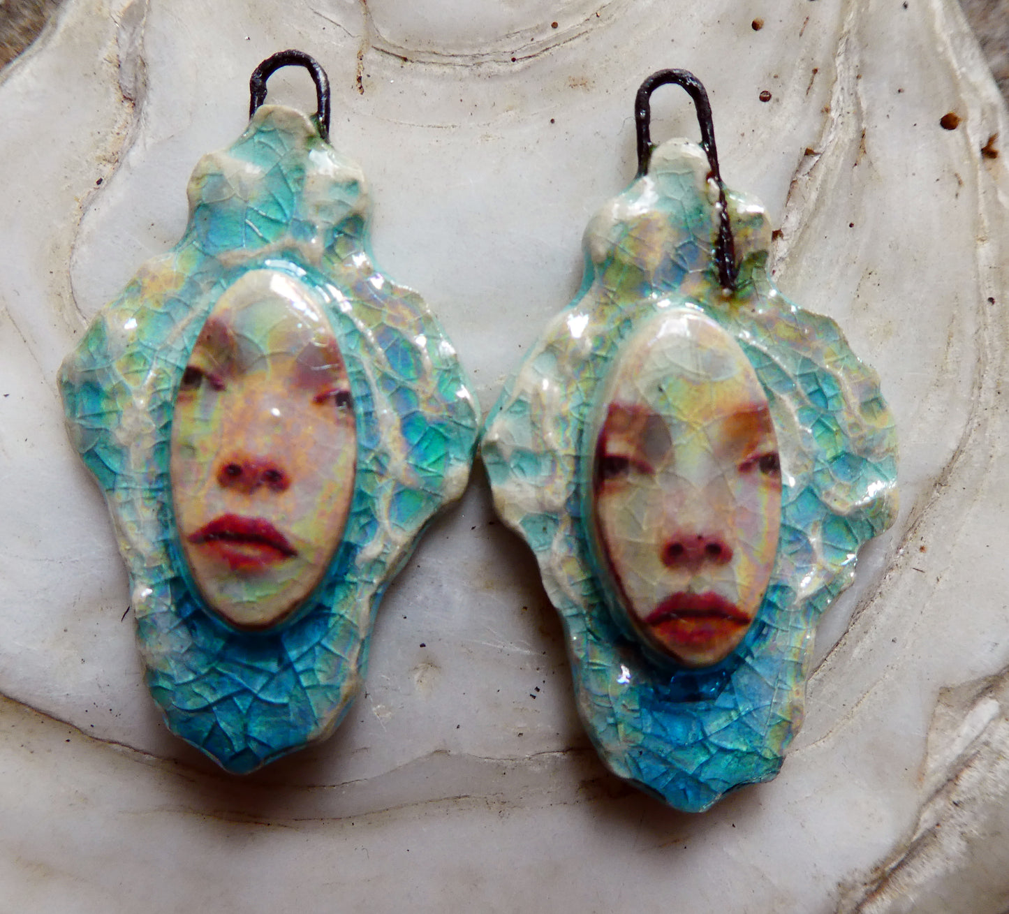 Ceramic Filligree Goddess Charms #6