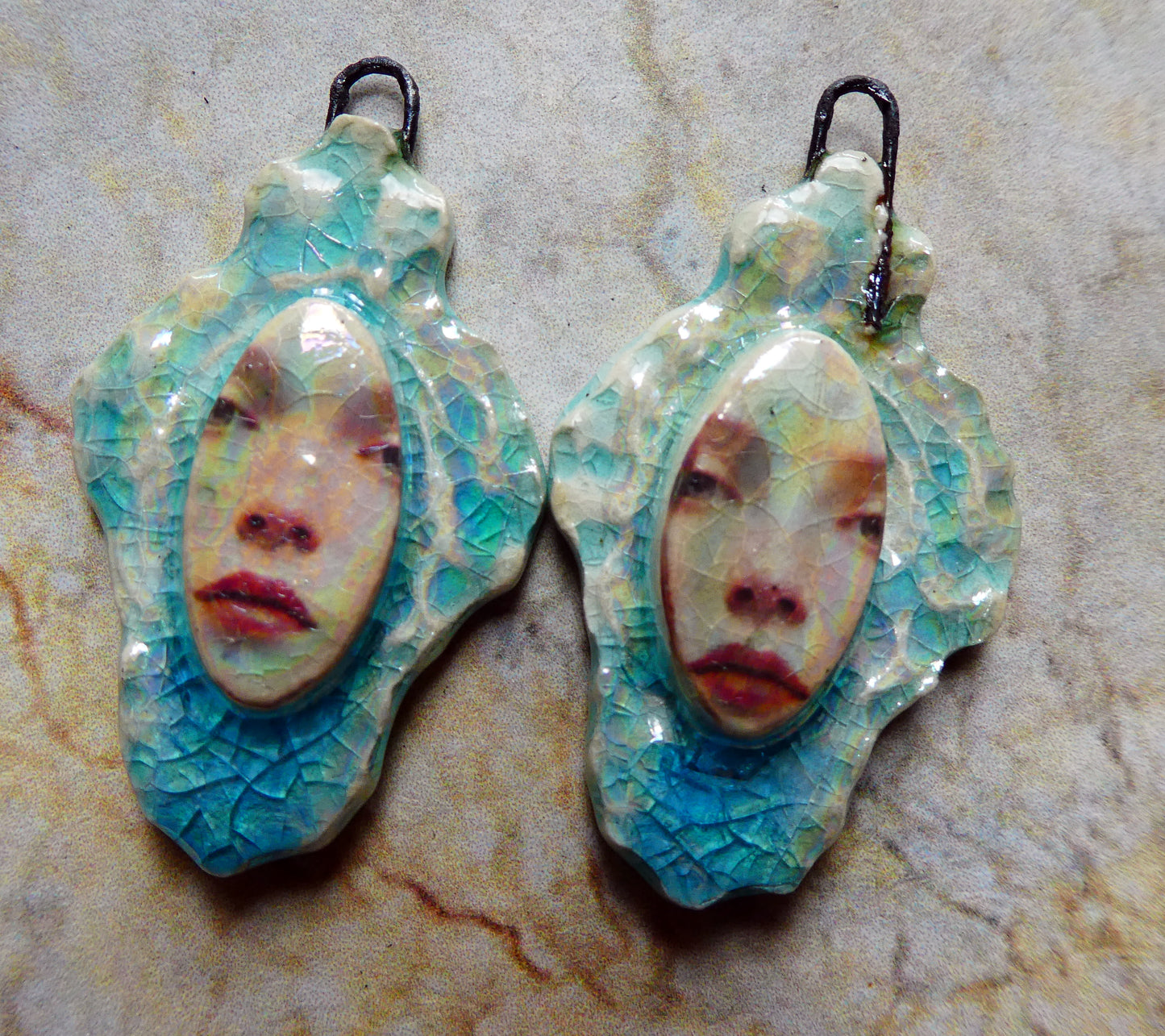 Ceramic Filligree Goddess Charms #6