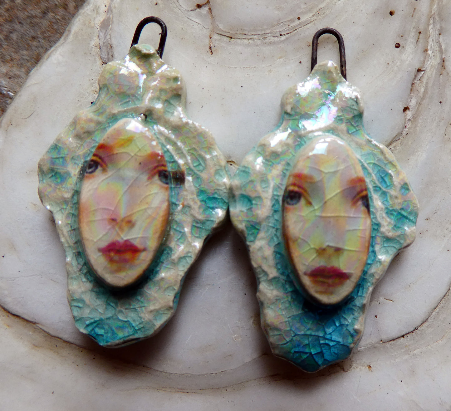 Ceramic Filligree Goddess Charms #8
