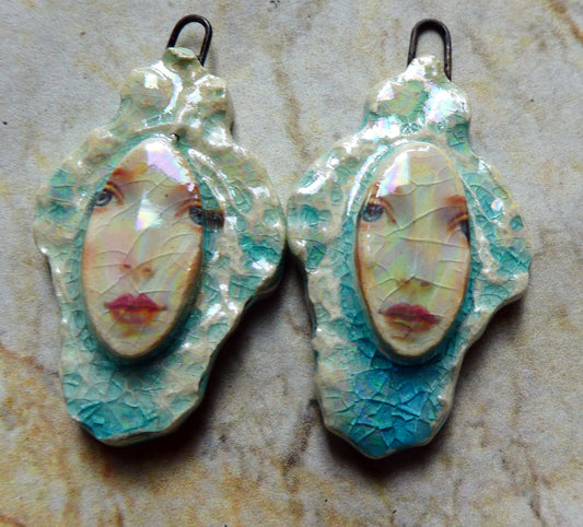 Ceramic Filligree Goddess Charms #8