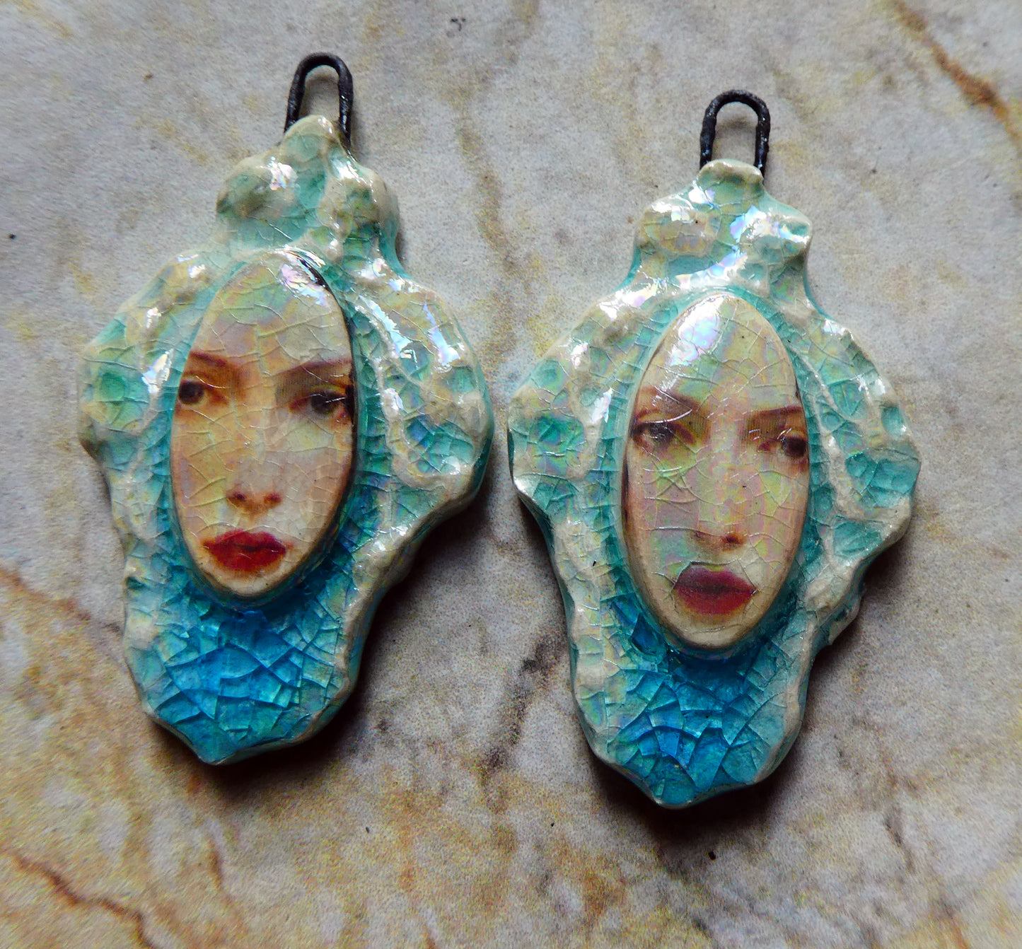 Ceramic Filligree Goddess Charms #9