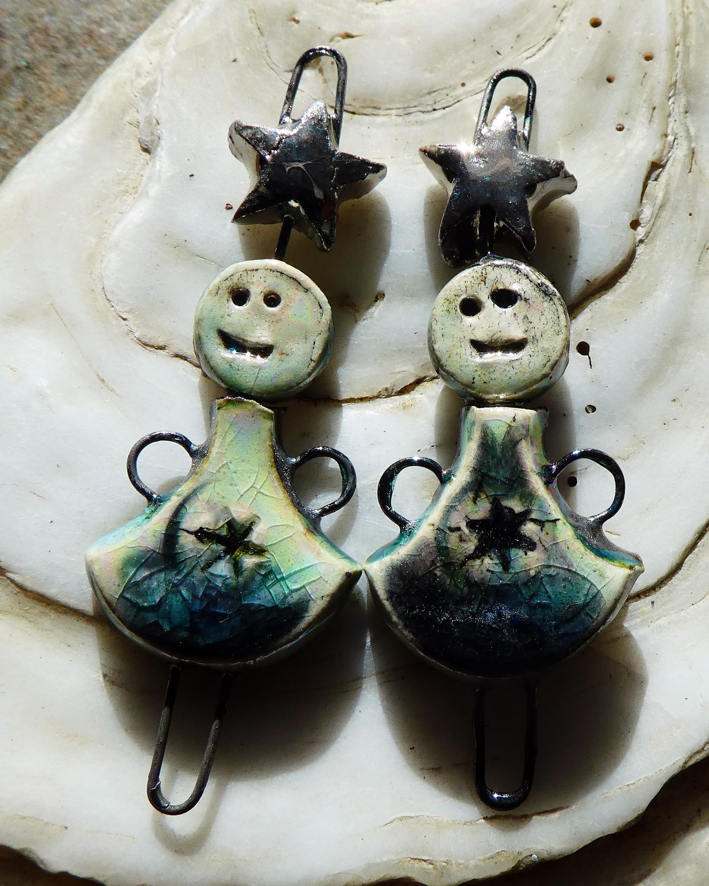 Ceramic Lustrous Simple Souls Christmas Fairy Connectors -Smoke and Ice