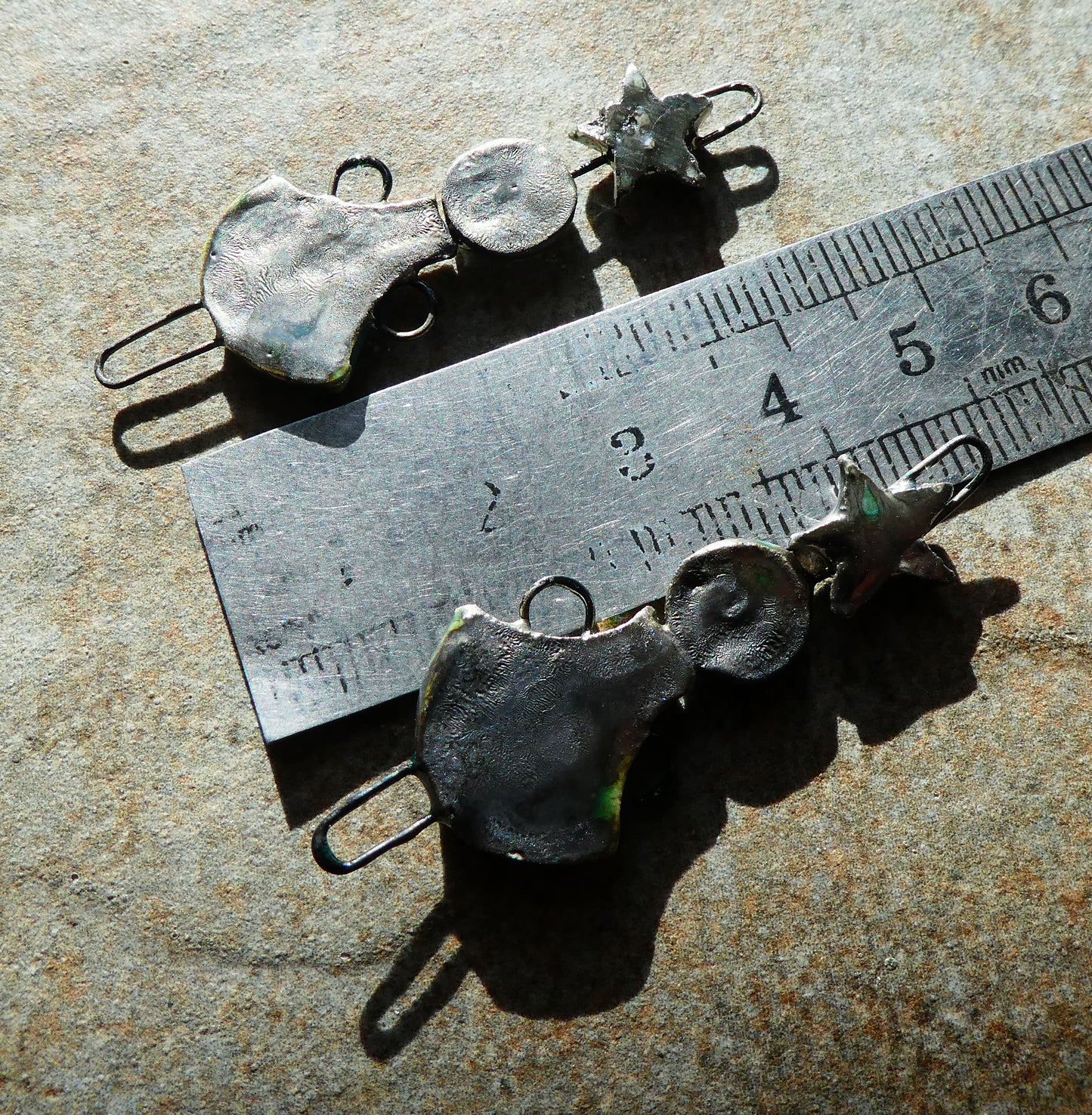 Ceramic Lustrous Simple Souls Christmas Fairy Connectors -Aquamarine Crackle