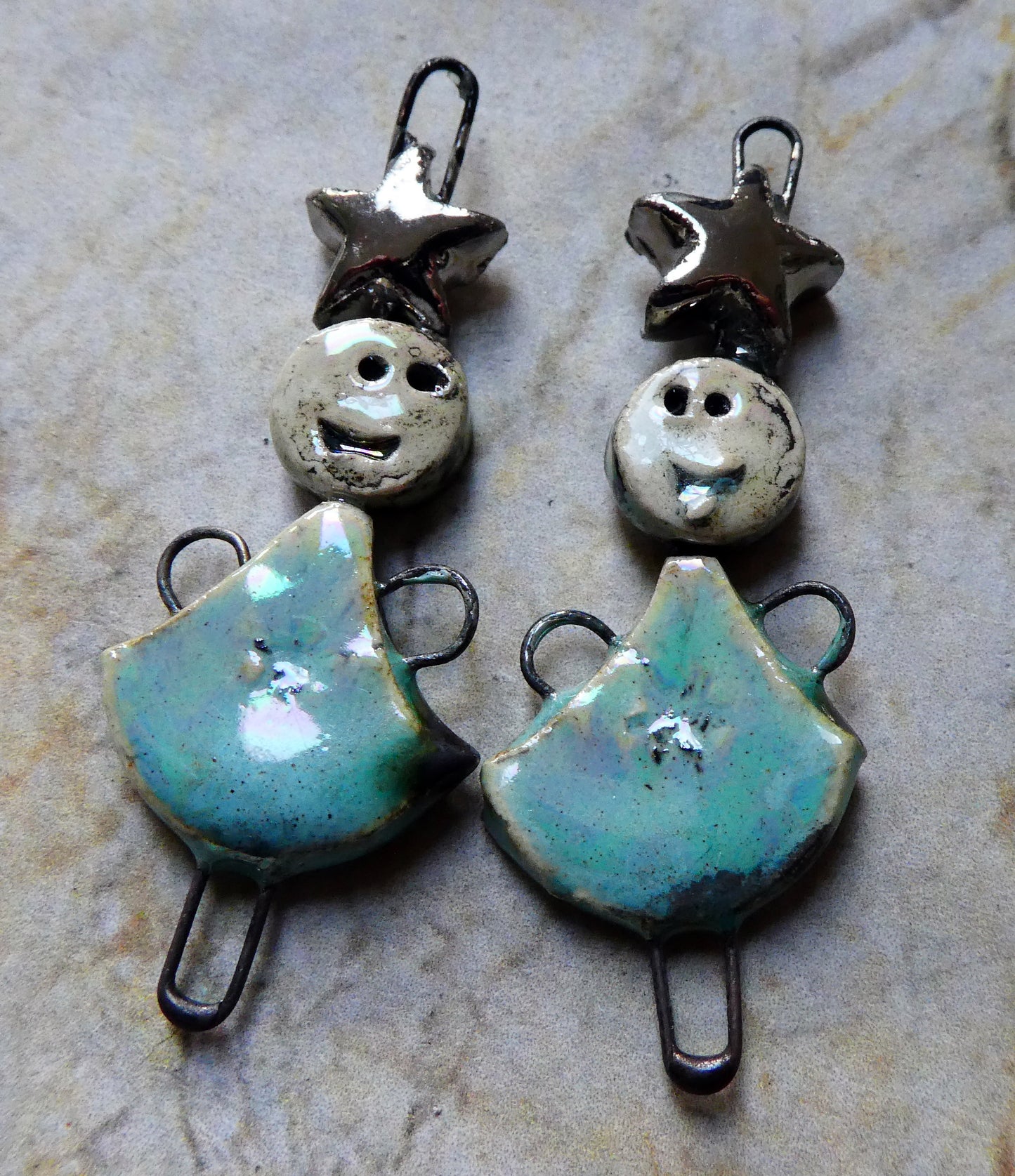Ceramic Lustrous Simple Souls Christmas Fairy Connectors -Larimar